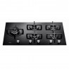 PLAQUE ENCASTRABLE 90 CM EN VERRE TREMPE 5 FEUX NOIRE WHIRLPOOL