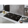 PLAQUE ENCASTRABLE 90 CM EN VERRE TREMPE 5 FEUX NOIRE WHIRLPOOL