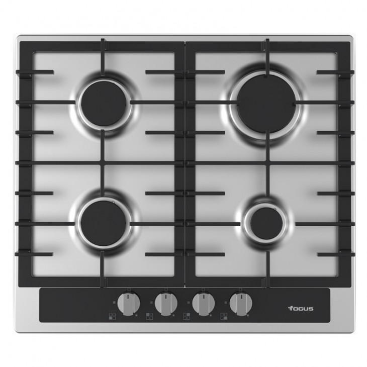 PLAQUE 4 FEUX 60 CM INOX FOCUS