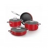 BATTERIE DE CUISINE 7 PIÈCES CÉRAMIQUE ROUGE KORKMAZ