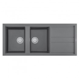 ÉVIER FOCUS 2 BACS + ÉGOUTTOIR SMART GRIS