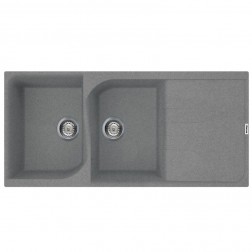 ÉVIER FOCUS 2 BACS + ÉGOUTTOIR GRIS