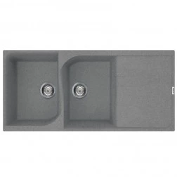 ÉVIER FOCUS 2 BACS + ÉGOUTTOIR GRIS