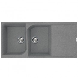 ÉVIER FOCUS 2 BACS + ÉGOUTTOIR GRIS