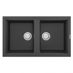 ÉVIER FOCUS 2 BACS NOIR