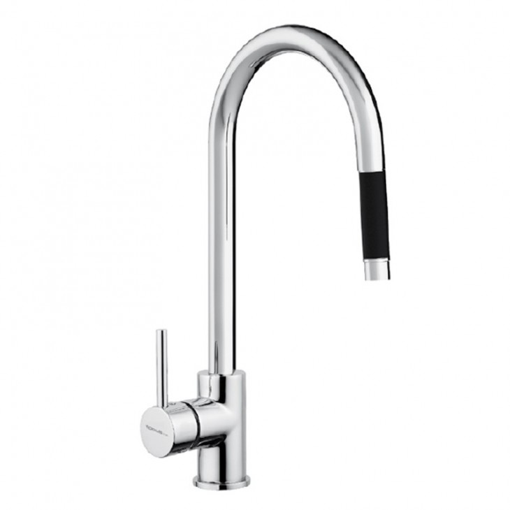 MITIGEUR CHROME FOCUS  AVEC DOUCHETTE INOX