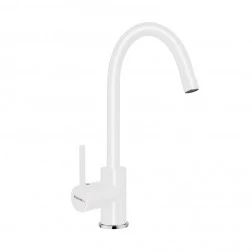 MITIGEUR FOCUS BLANC BEC D'ÉCOULEMENT ÉLEVÉ ET COURBE