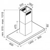 HOTTE CENTRALE 90 CM INOX & VITRO NOIR