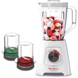 BLENDER MOULINEX BLENDFORCE + 2 ACCESSOIRES BROYEURS & RAPE BLANC