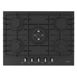 Plaque Focus 5 feux vitro noir F406B