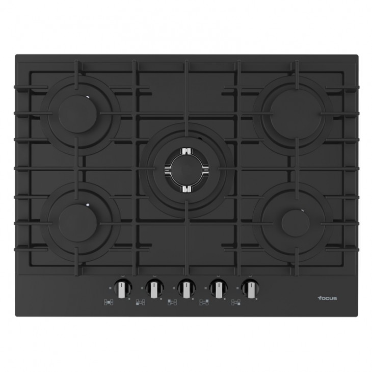 Plaque Focus 5 feux vitro noir F406B