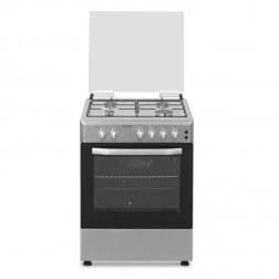 Cuisinière à gaz Brandt 4 feux four gaz/électrique inox BGE6241X