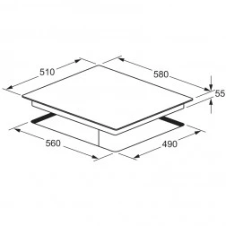 Plaque Focus vitrocéramique 4 feux F816X