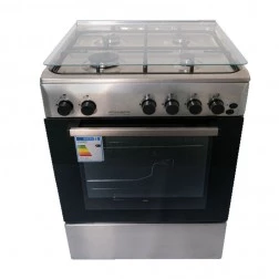 Cuisinière Arthur Martin à gaz inox, four électrique AME60IX