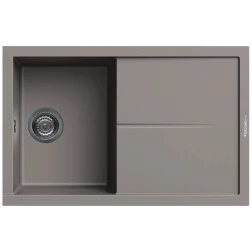 Évier Focus 1 bac + égouttoir grège FILO-100A